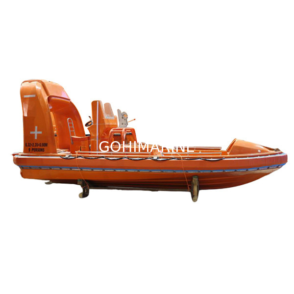 CCS, BV, ABS, DNV, RMRS, EC, MED Approved SOLAS 3-15 Persons FRP Fast Rescue Boat